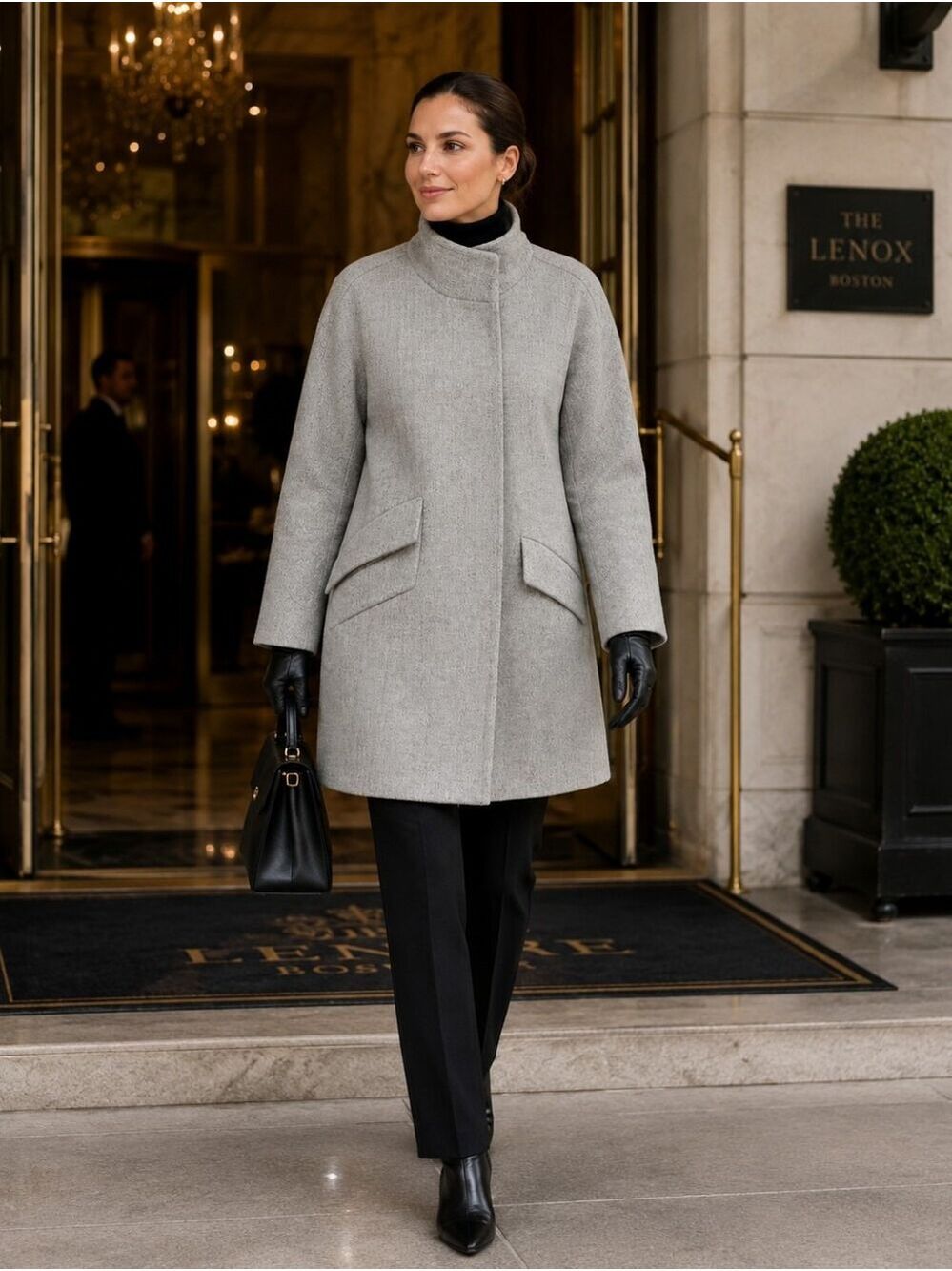 J.Crew Italian Stadium Cloth Wool Coat Gray Nello Gori Size 6 Quiet Luxury - Picture 5 of 11